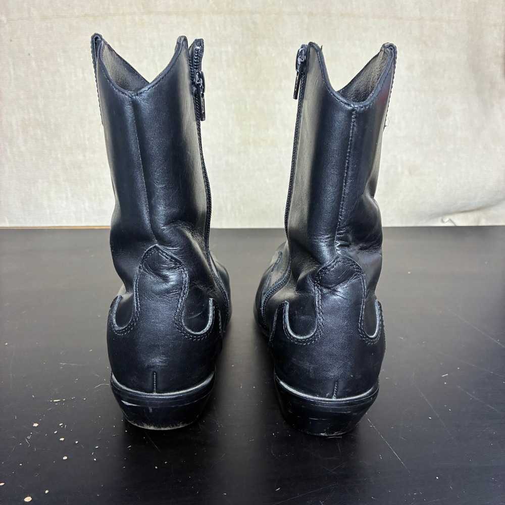 Dingo Black Leather Western Ankle Boots Cowboy Stitching Womens 8.5 - Picture 5 of 8